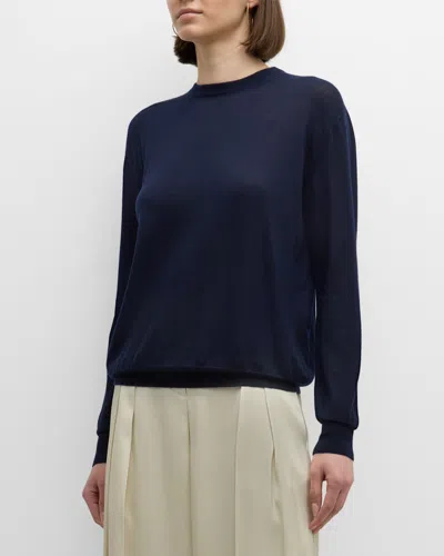 Jil Sander Women's Cashmere-silk Crewneck Sweater In Midnight