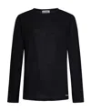 Jil Sander Crewneck Long-sleeved T-shirt In Black