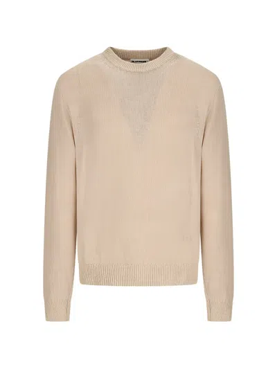 Jil Sander Crew-neck Long-sleeve Sweater In Neutral