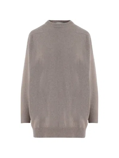Jil Sander Crew-neck Ribbed-trim Wool Sweater In Brown