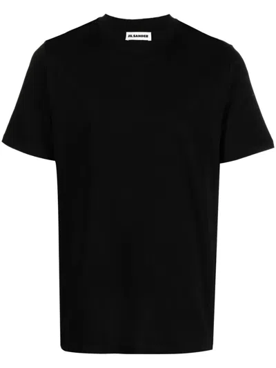 Jil Sander Crewneck Short Sleeves Classic T-shirt Clothing In Black