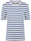 Jil Sander Crewneck Short Sleeves Stripes T-shirt Clothing In Blue