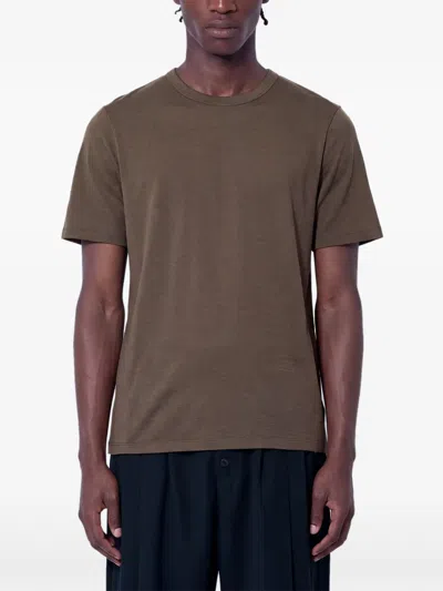 Jil Sander Crew-neck Short-sleeve T-shirt In Brown