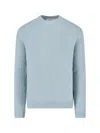 Jil Sander Powder Blue Alpaca And Wool Blend Crewneck Sweater In Burgundy