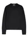 Jil Sander Crewneck Sweater In Openwork Silk In Black