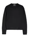 Jil Sander Crewneck Sweater In Openwork Silk In Black