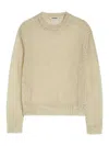Jil Sander Crewneck Sweater In Openwork Silk In Color Carne Y Neutral