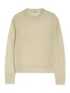 Jil Sander Crewneck Sweater In Openwork Silk In Nude & Neutrals