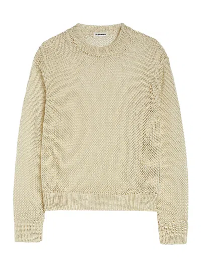 JIL SANDER CREWNECK SWEATER IN OPENWORK SILK