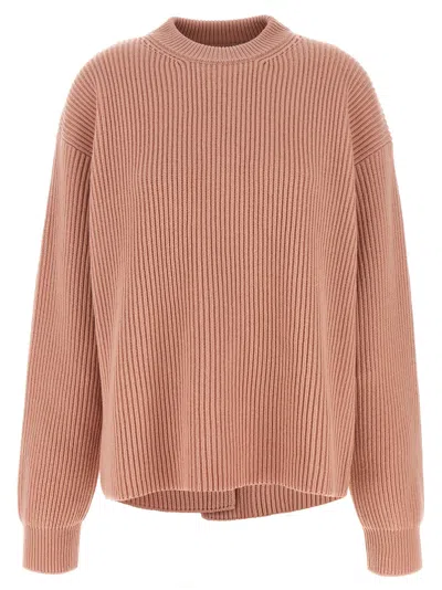 JIL SANDER CREWNECK SWEATER SWEATERS AND CARDIGANS PINK