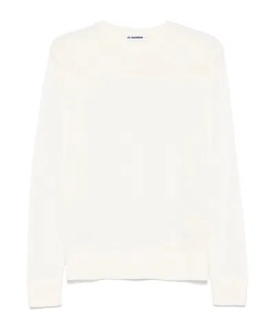 Jil Sander Crewneck Sweater In White