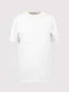 Jil Sander White Crewneck T-shirt With Tonal Logo Print On The Front