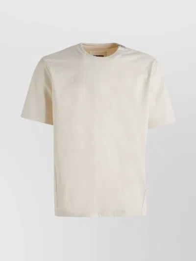 Jil Sander Crewneck Technical Jersey T-shirt Drawstring In Neutral