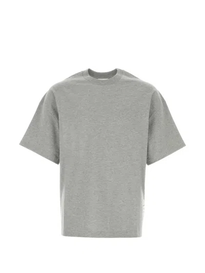 Jil Sander Cotton Crew Neck Short Sleeve T Shirt In Gray