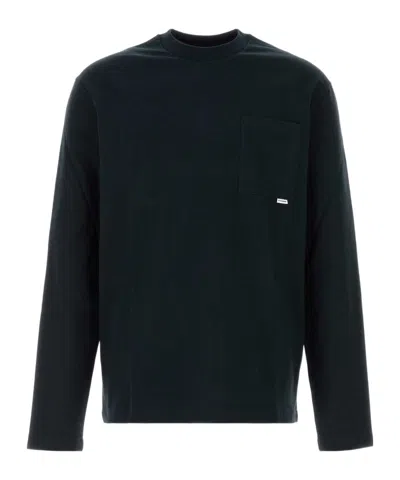Jil Sander Cotton T Shirt Chest Pocket Crew Neck In Blue