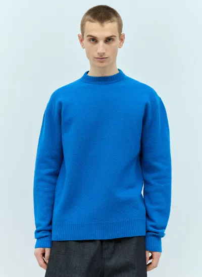 Jil Sander Crewneck Wool Sweater In Blue