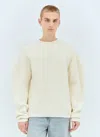 Jil Sander Panelled Virgin Wool-blend Sweater In Cream