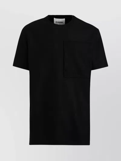 JIL SANDER CREWNECK WOOL T-SHIRT FLAP POCKET
