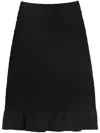 Jil Sander Crinkled A-line Midi Skirt In Black