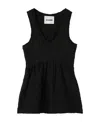Jil Sander Crinkled Flared Top In Black