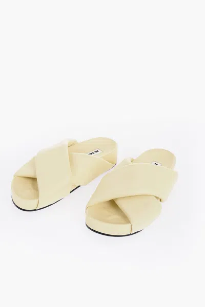 JIL SANDER CRISS CROSS DESIGNED LEATHER SANDALS
