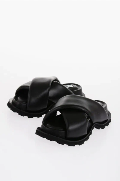 Jil Sander Woman Sandals Black Size 9 Soft Leather