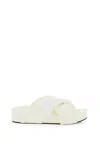 Jil Sander White Cross Strap Slides In Bianco