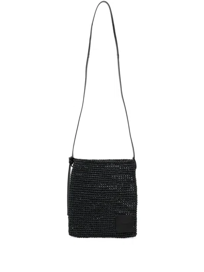 Jil Sander Crochet Crossbody Bag In Black