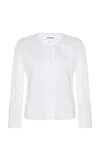 Jil Sander Crochet-detailed Knit Cardigan In White