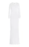 Jil Sander Crochet-detailed Knit Midi Dress In White