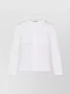 Jil Sander Button-up White Viscose Sweater With Floral Embellishment