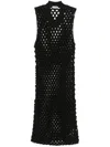Jil Sander Black Crochet-knit Dressbl In Schwarz