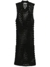 Jil Sander Crochet Midi Dress In Black