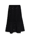 Jil Sander Crochet Midi Skirt In Black