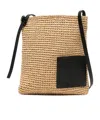 Jil Sander Crochet Raffia Messenger Bag In Nude