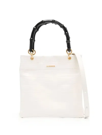 Jil Sander Crocodile-effect Crossbody Bag In 中性色