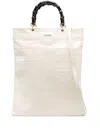 Jil Sander Crocodile-effect Leather Tote In Nude