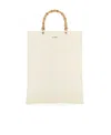 Jil Sander Crocodile-effect Leather Tote In White