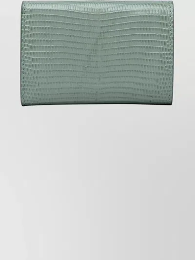 Jil Sander Crocodile Effect Leather Wallet In Green
