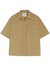 Jil Sander Crop-sleeves Shirt In Neutrals