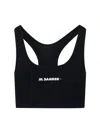 Jil Sander Black Sports Bra With Logo Lettering On The Front In Tech Fabric Stretch Woman In Black