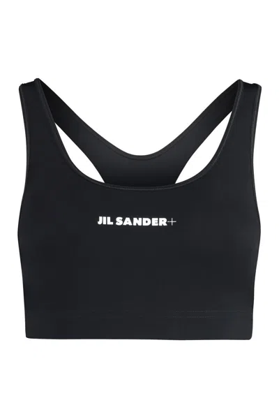 Jil Sander Crop-top With Logo In Black