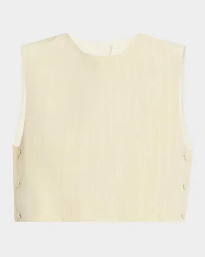 Jil Sander Crop Waistcoat In Lemon Green