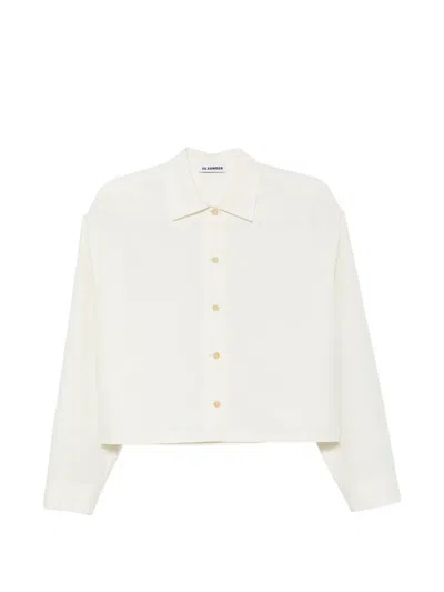 Jil Sander Cropped Button-up Shirt In White