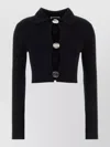 Jil Sander Cropped Cardigan Featuring Buttons And Ribbed Design In Black