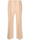 Jil Sander Washed Cotton-gabardine Cropped Trousers In Nude