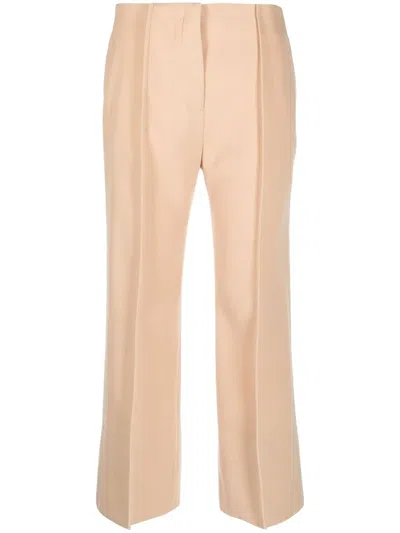JIL SANDER CROPPED COTTON TROUSERS