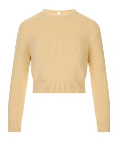 Jil Sander Cropped Sweater In Yellow