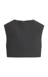 Jil Sander Cropped Double-faced Wool-silk Top In Gray