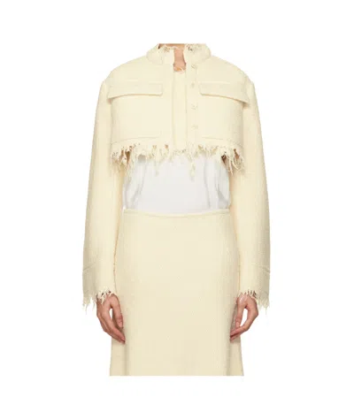 Jil Sander Cropped Jacket In Nude